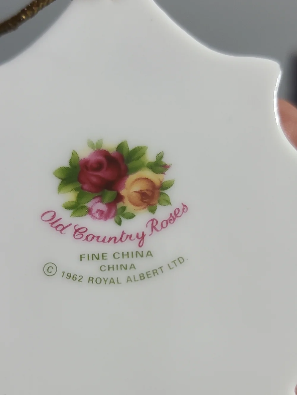 ROYAL ALBERT Vintage Christmas Tree Ornament Old Country Roses TEA POT Porcelain